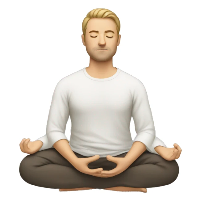 european man meditating sticker