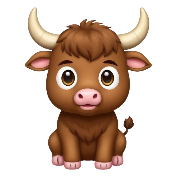 Chibi style Plush bull sticker