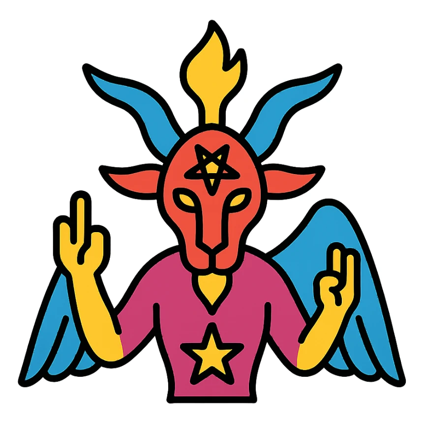 baphomet, mystical goat-headed figure sticker
