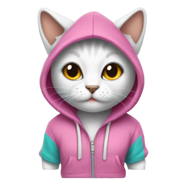 cat wearing a cute hoodie sticker