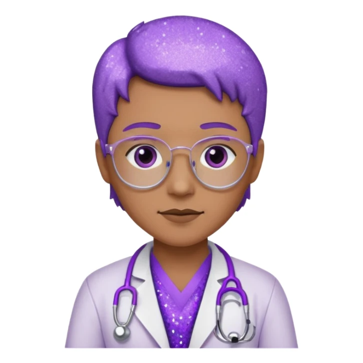 glitter purple doctor sticker