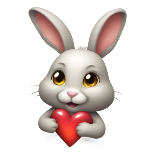 Rabbit with love in the chest sticker