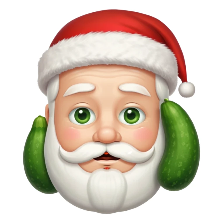 Santa with cucumber on his eyes sticker