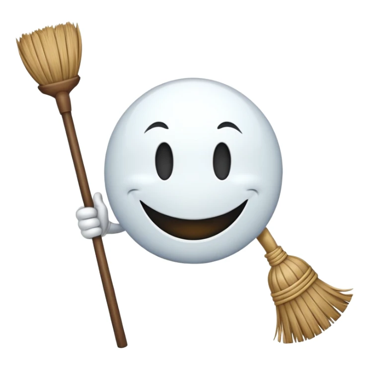 smiley face with shiny theeth with hands and brumstick sticker