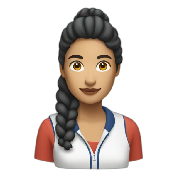 Latin woman using Lacoste  sticker