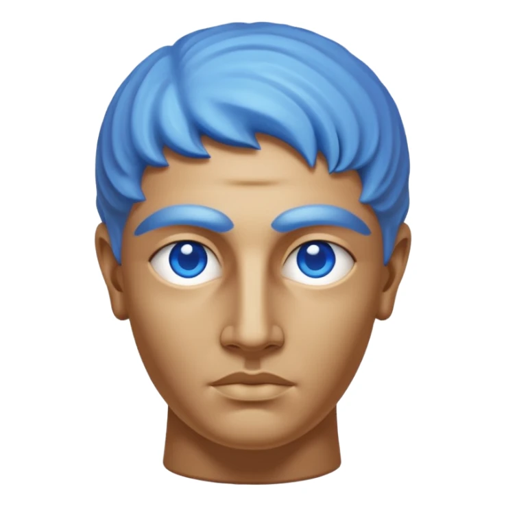 ancient greece marble sculpture head blue aura around it sticker