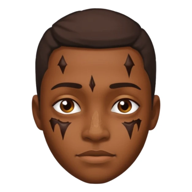 Faça um personagem negro com cicatrizes no rosto sticker