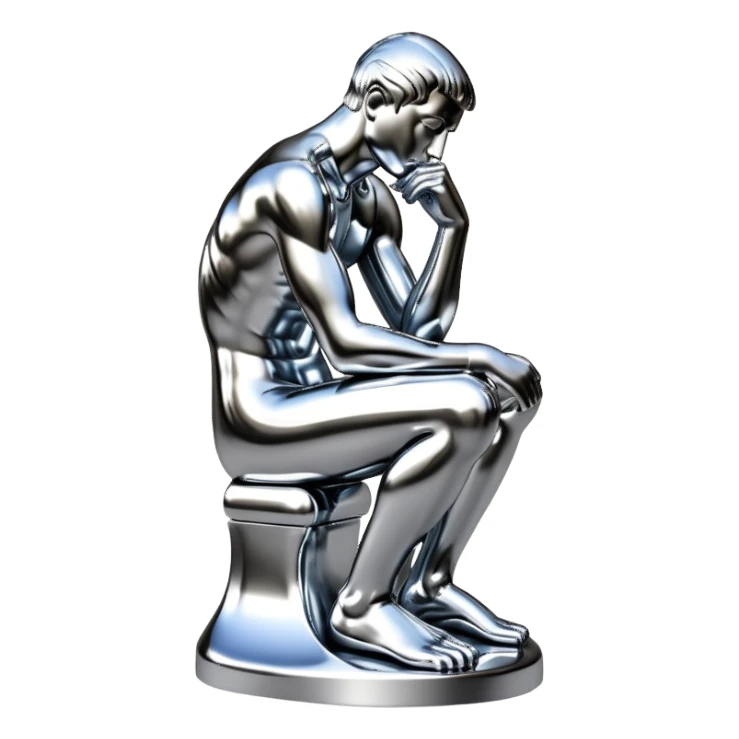 sorayama The Thinker sculpture sticker
