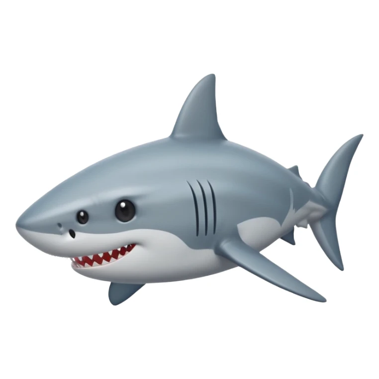 shark body with a cat face sticker