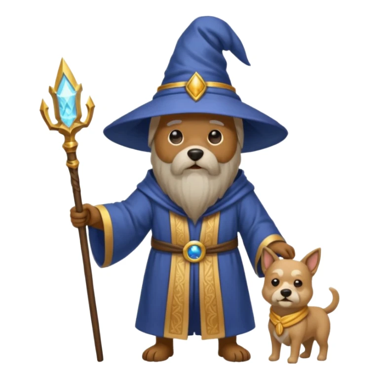 Dog wizard sticker