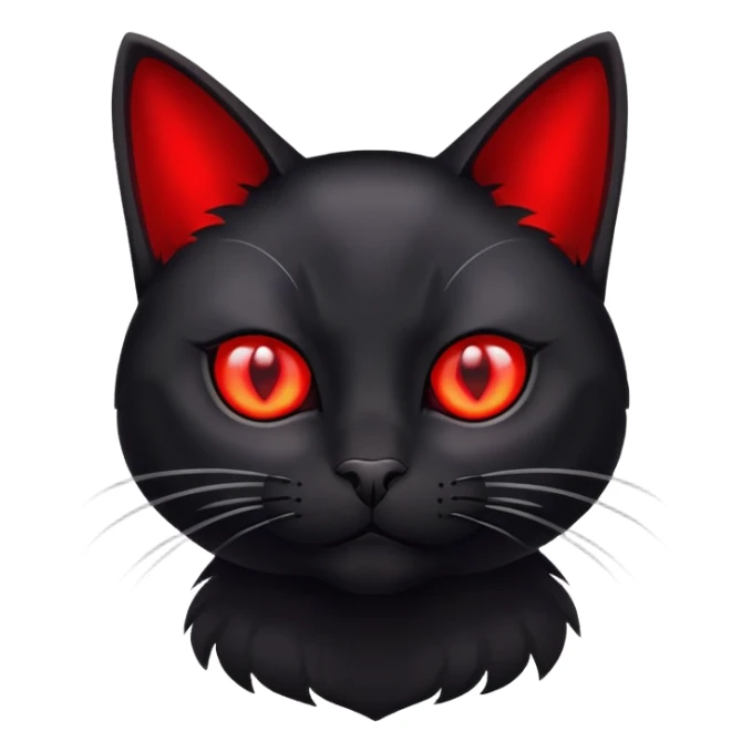 Black cat with red laser eyes sticker