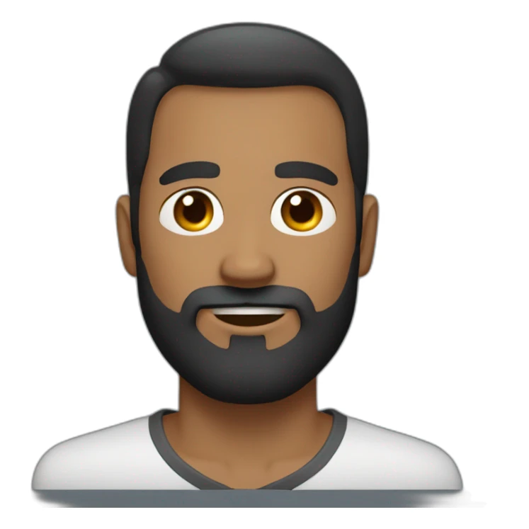 Beard man with short cut and dark yeas sticker