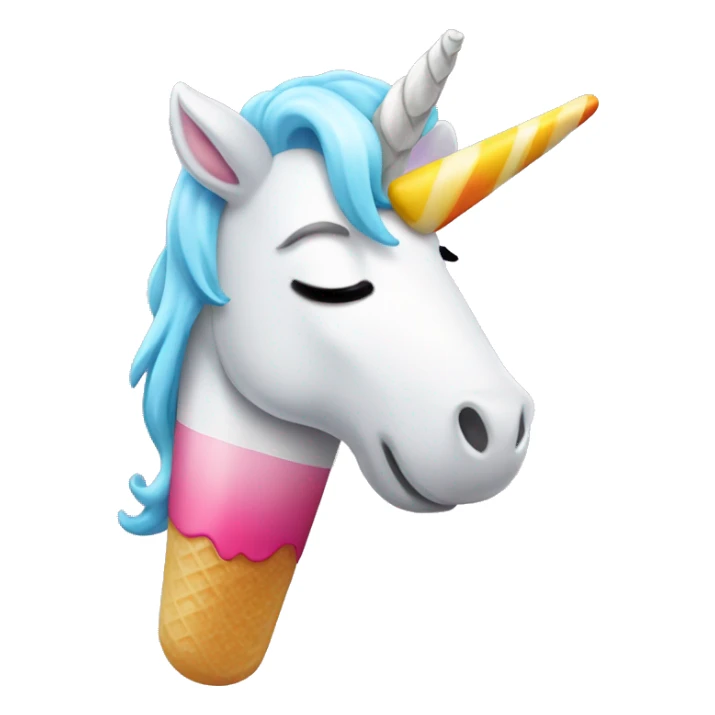 Unicorn eating ice pop sticker