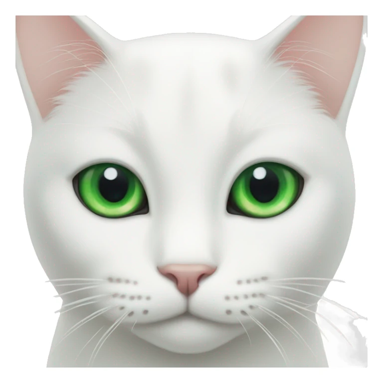 White cat with one green and one blie eye sticker