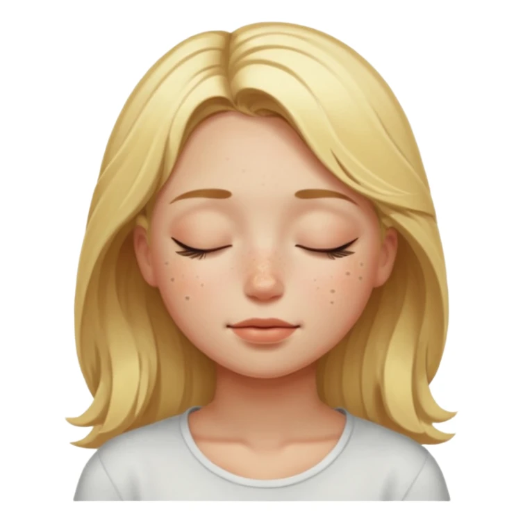 closed eyes blonde girl sticker