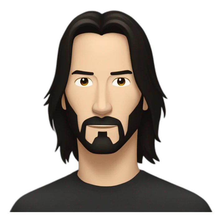 Keanu reeves with long hair and five o’clock shadow sticker