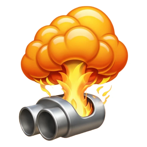 Inox exhaust fire sticker