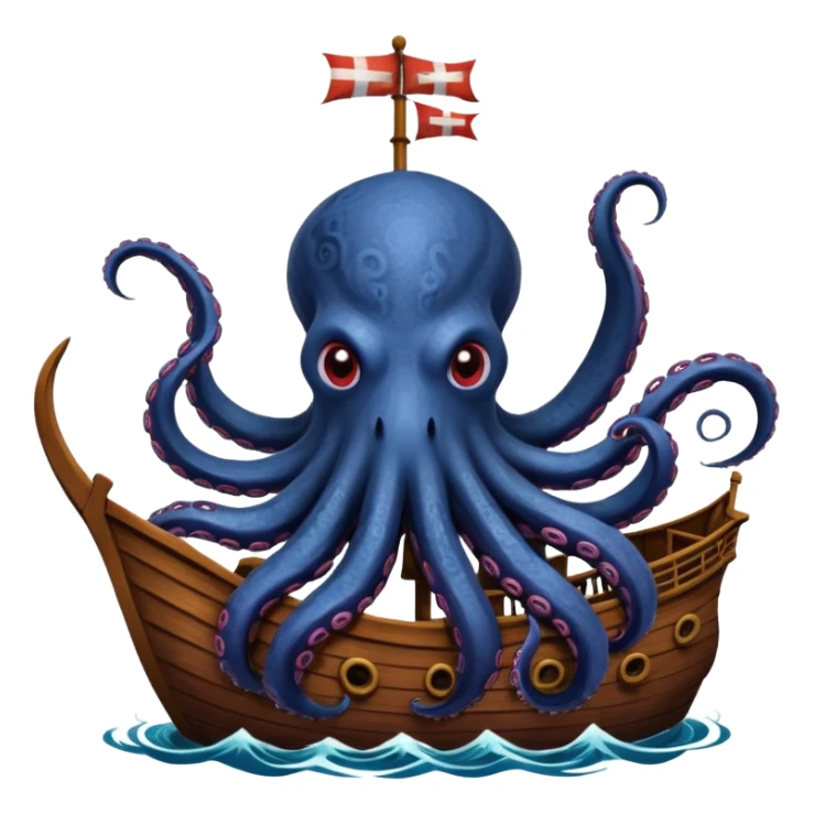 Kraken – Giant octopus with tentacles wrapping a ship sticker