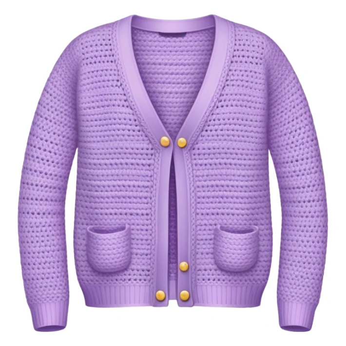 pastel purple crocheted cardigan sticker