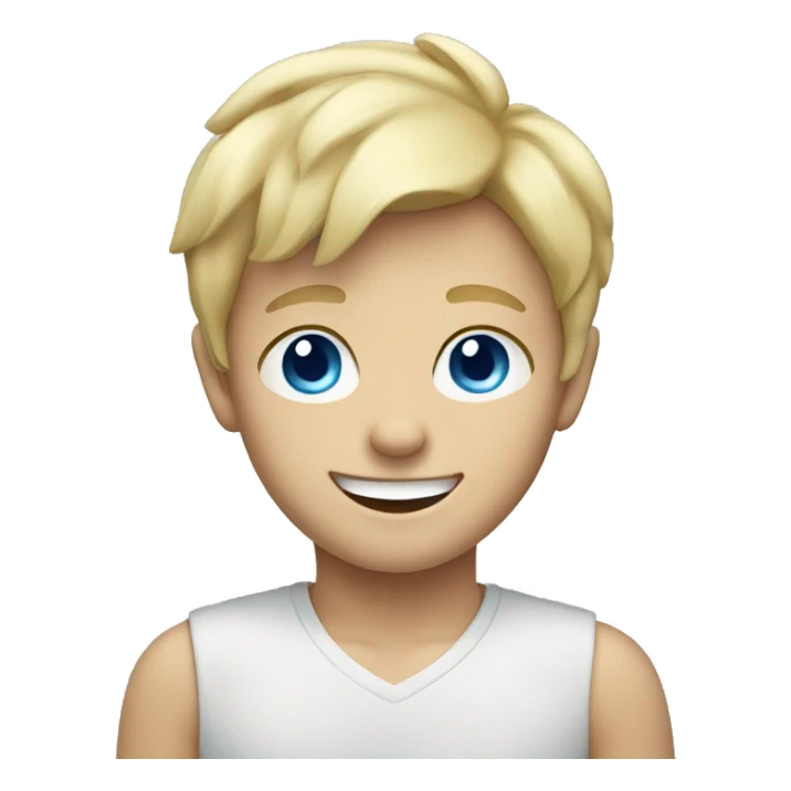smiling blonde boy with blue eyes sticker