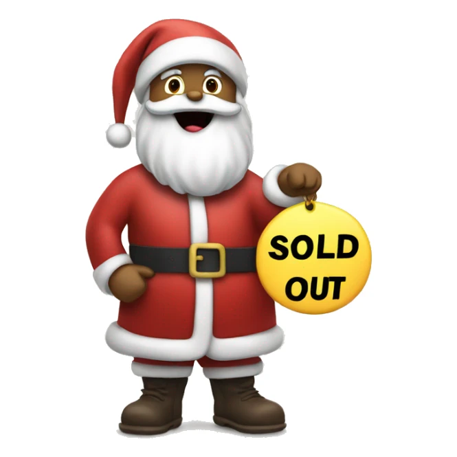 Santa holding sold out sign sticker