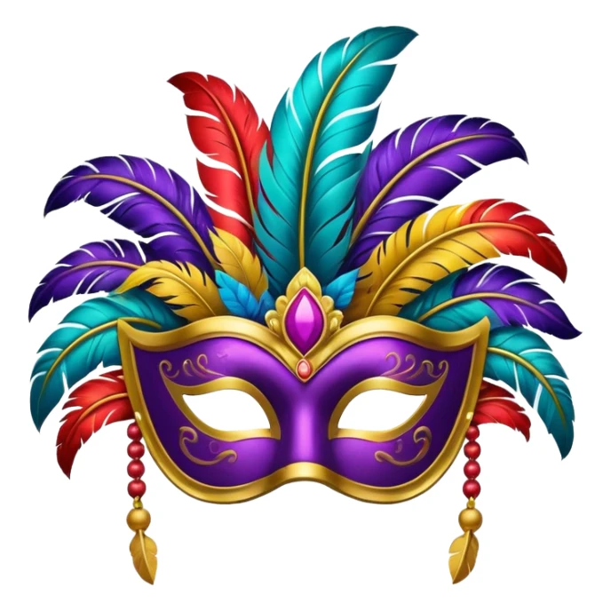 colorful carnival mask with feathers sticker