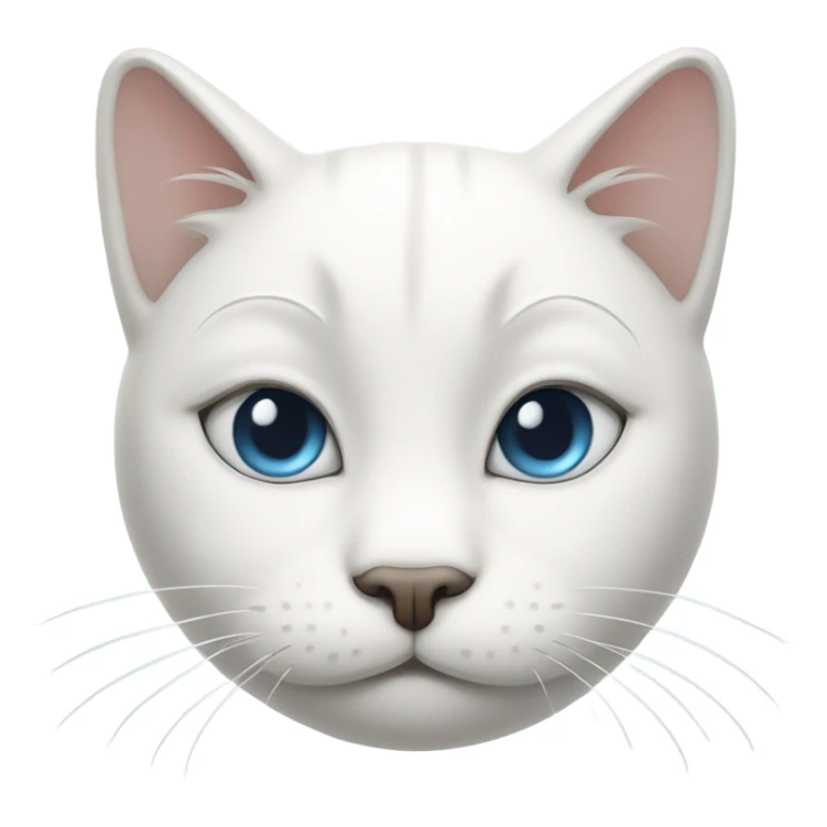 white cat crying with closed eyes sticker