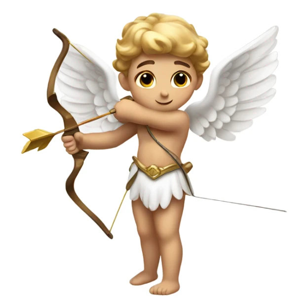 bow with arrow cupid angel archer holding a sticker