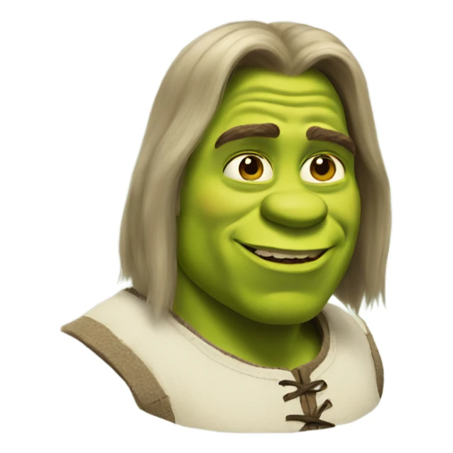 Shrek with long hair sticker