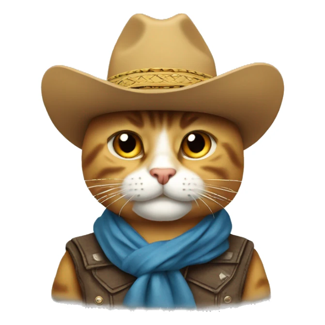 Gato con sombrero de vaquero sticker