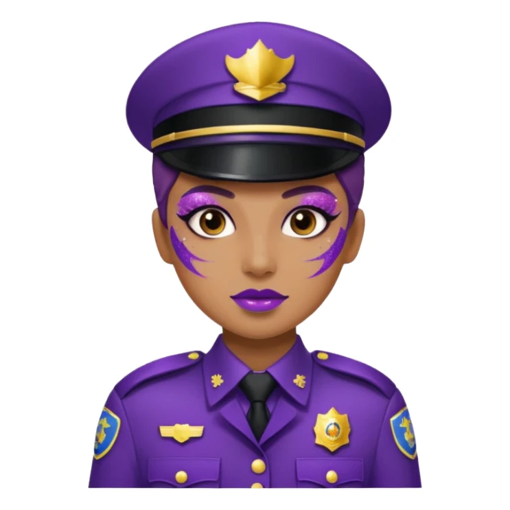 glitter purple officer sticker