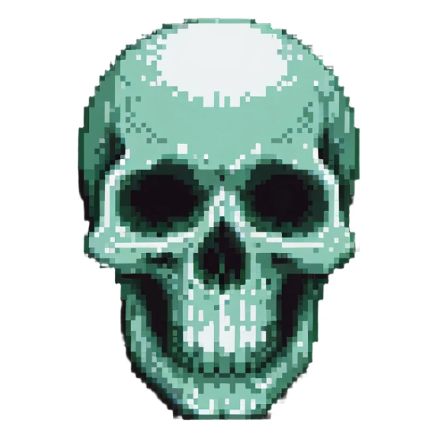 Punisher skull logo, intimidating skull symbol sticker