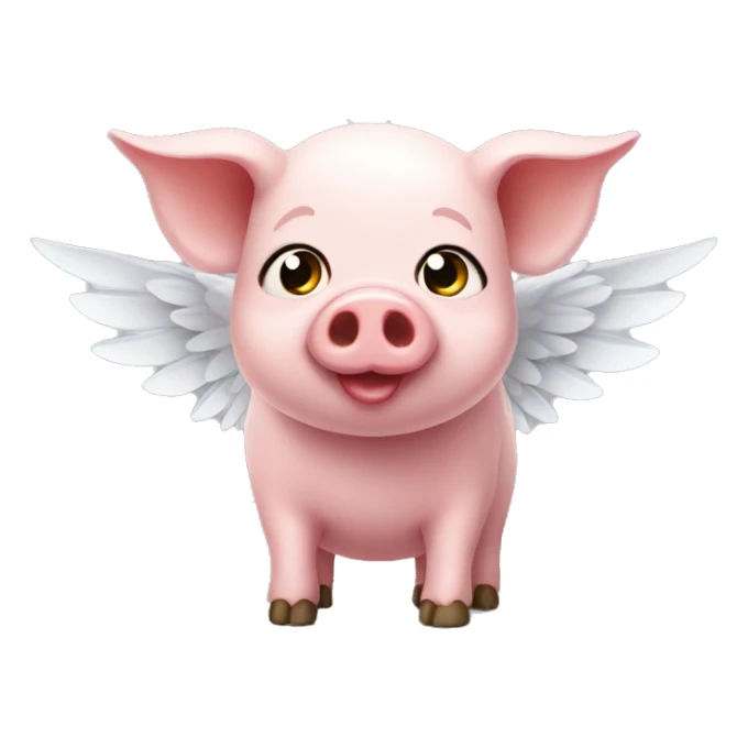 very cute pig with wings sticker