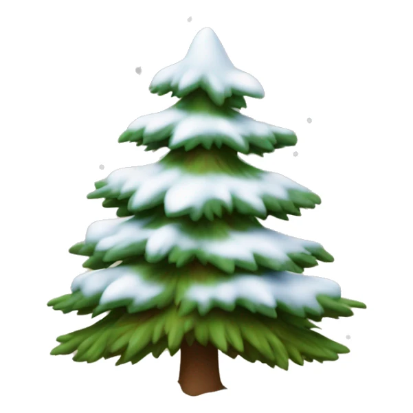 Sapin marron avec de la neige sticker
