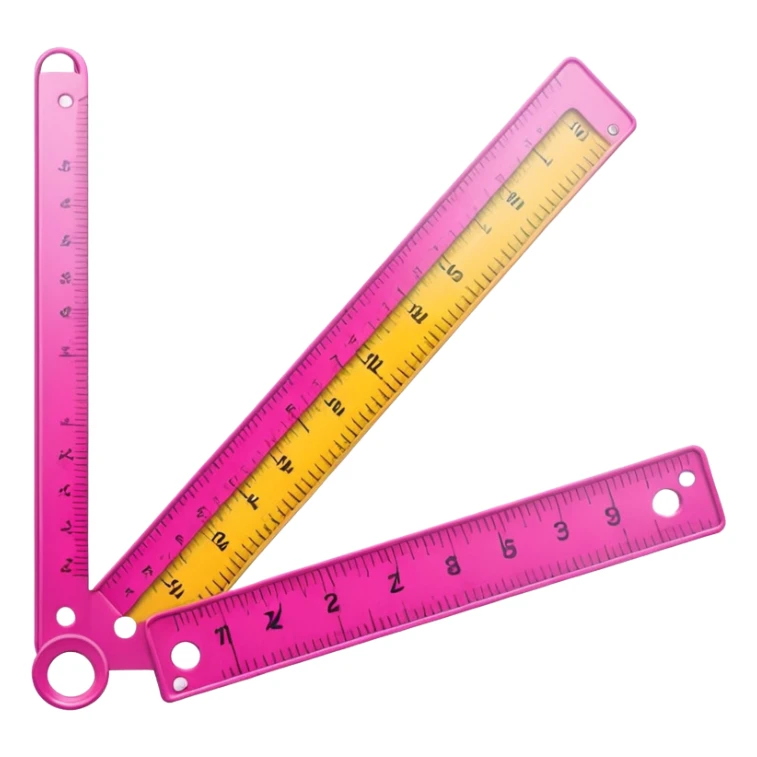 mac os icon, ruler, measures, bright pink sticker