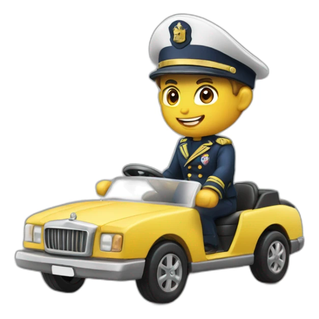 captain on toy car sticker