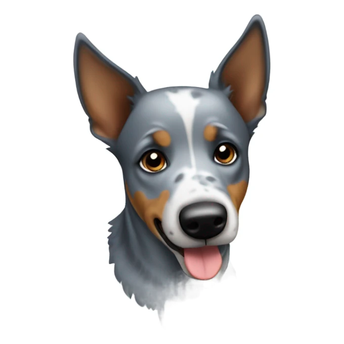 blue heeler dog with big ears sticker
