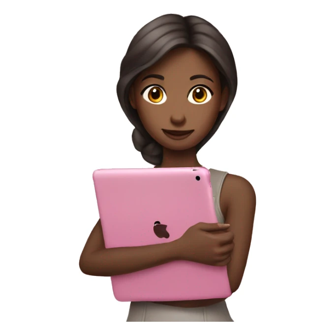 Girl and pink iPad sticker