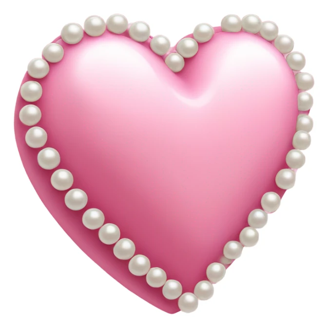 pink heart with pearls on the side sticker