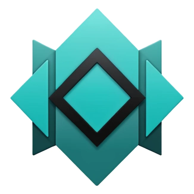 teal green with black, management logo sticker