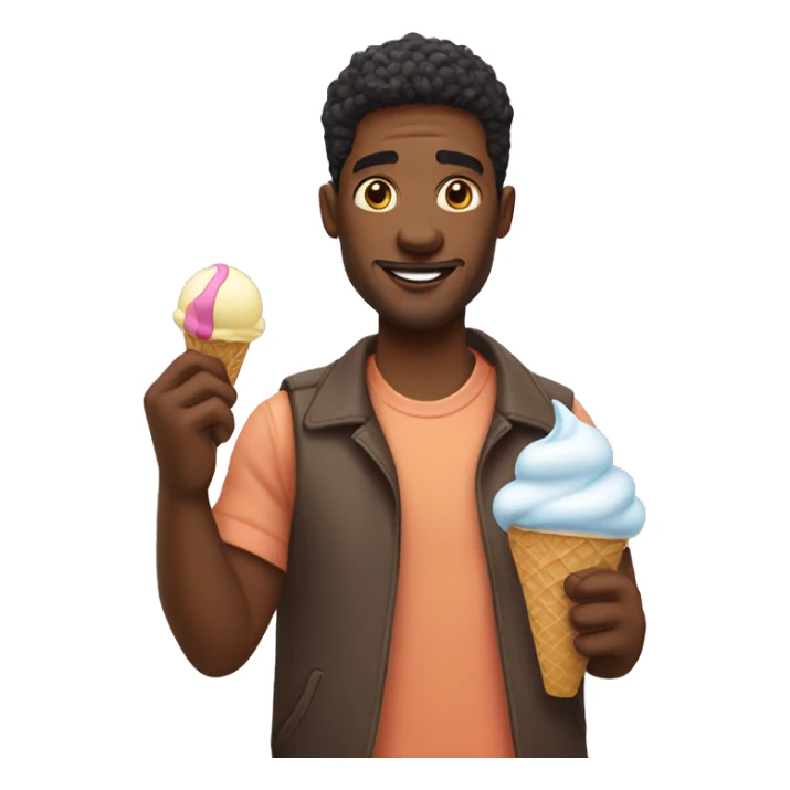 Guy with ice cream In Hand  sticker