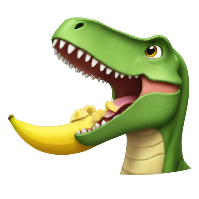 Dinosaur eating a banana sticker