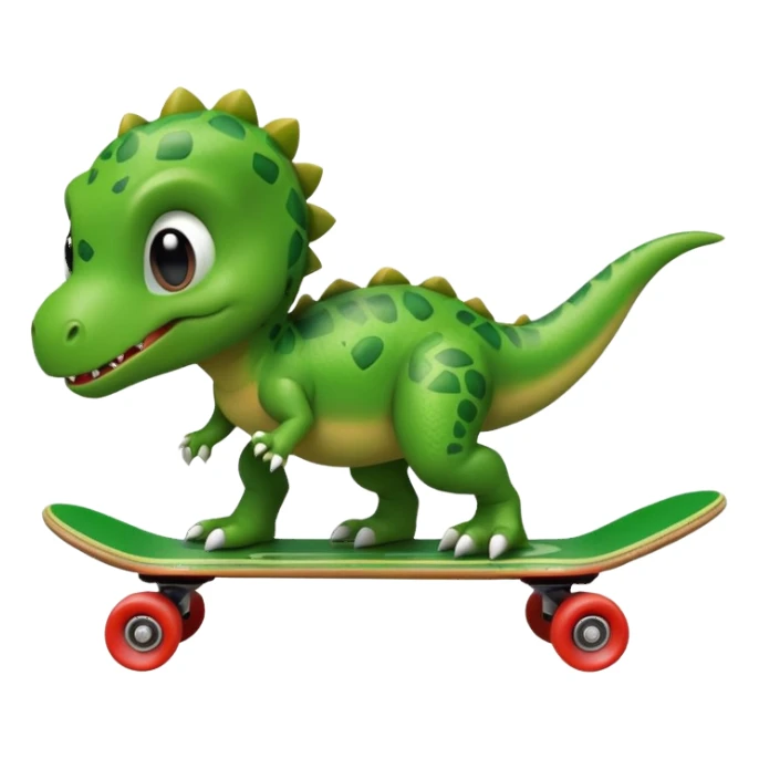 Baby dinosaur on a skateboard sticker