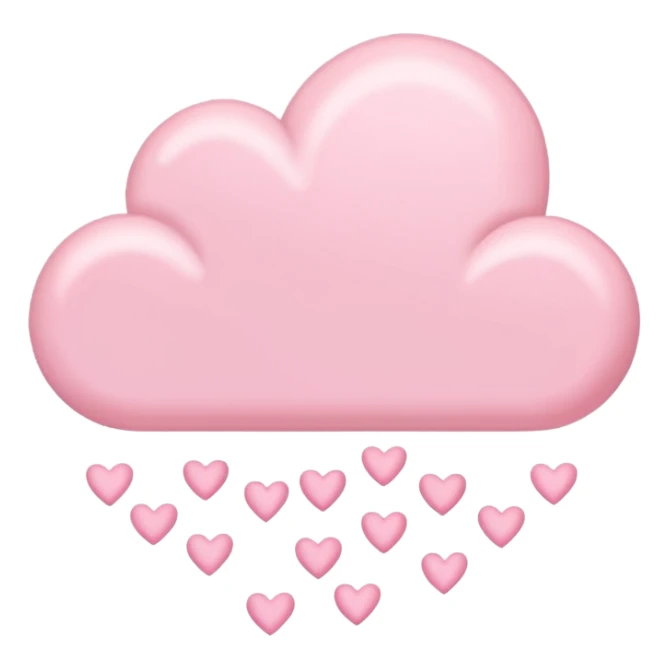 Pastel pink cloud raining pastel pink hearts  sticker
