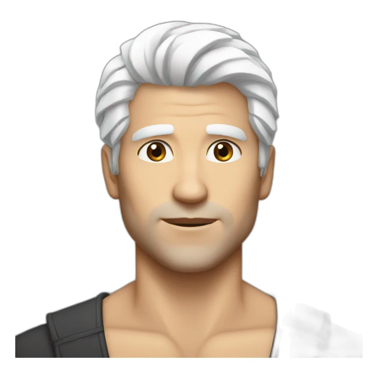 white hair sexy guy sticker
