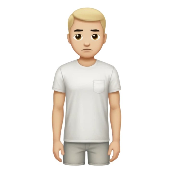 ligth man with a disgusted face full body sticker