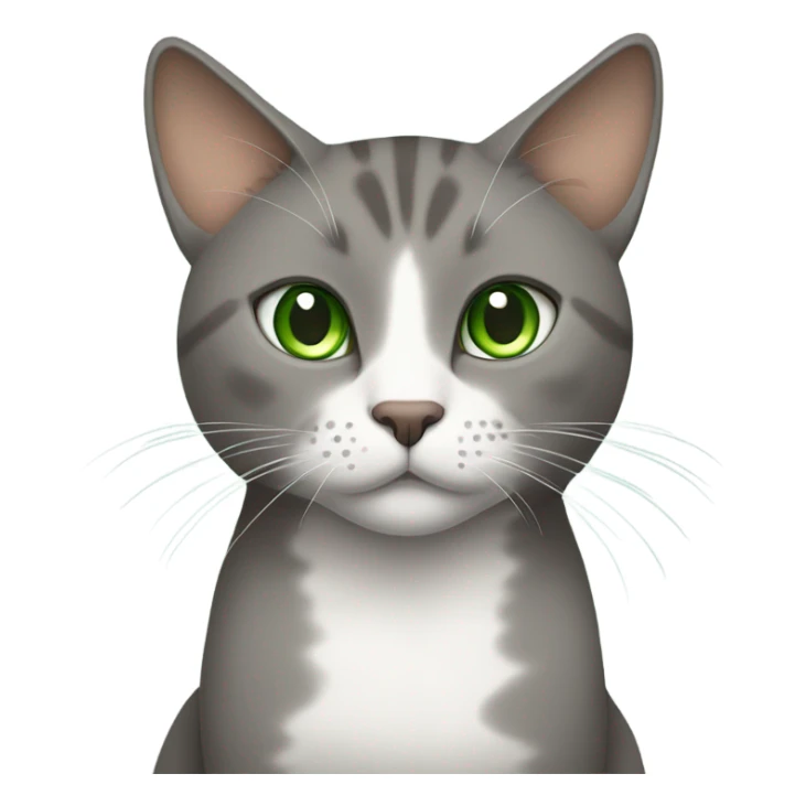 Grey cat Green Eyes with Brown cat  sticker