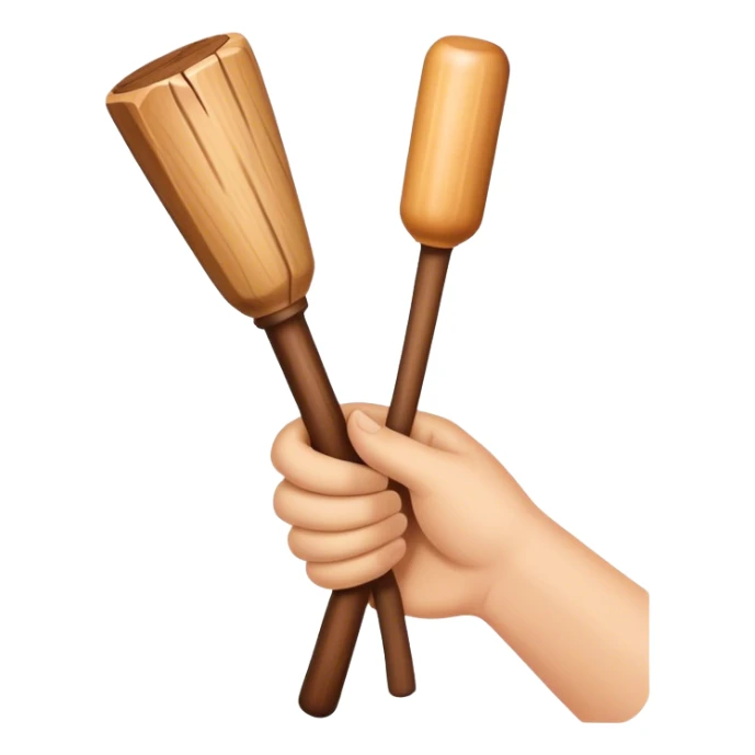Hand holding Woodstick sticker