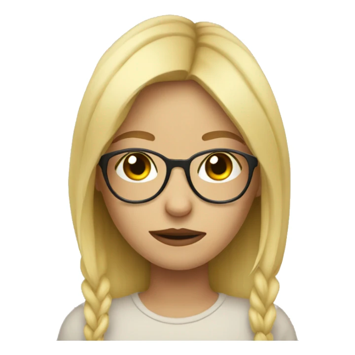 sick blonde girl with glasses sticker