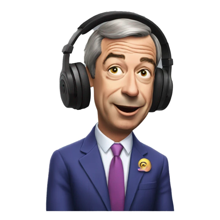 Nigel Farage listening to music  sticker